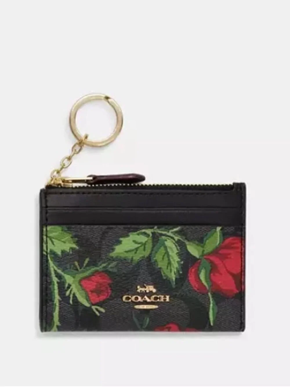 LIKENEW COACH Mollie Bucket Bag & Mini Skinny ID Signature Canvas Fairytale Rose